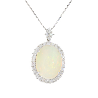 10.11ct Crystal Opal and Diamond Pendant