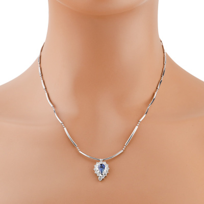 1.19ct Blue Sapphire and Diamond pendant