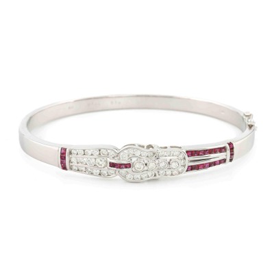 0.79ct Ruby and Diamond Bangle