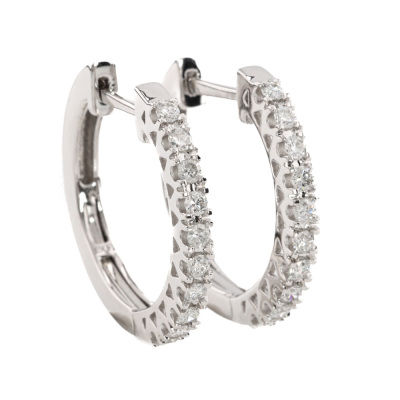 0.50ct Diamond Hoop Earrings