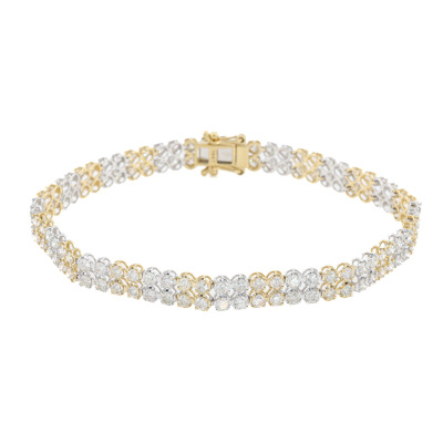 4.63ct Round Diamond 2 Row Tennis Bracelet