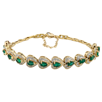 2.00ct Emerald & Diamond Bracelet
