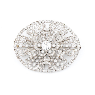 Diamond Edwardian Platinum Brooch
