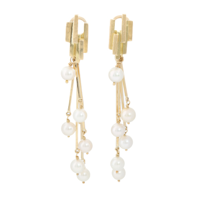 Akoya Pearl Detachable Earrings 18K Gold 24g