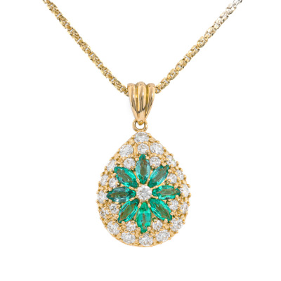 0.75ct Emerald & Diamond Pendant