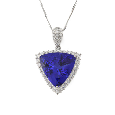 15.70ct Tanzanite & Diamond Pendant GSL