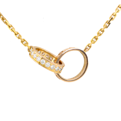 Cartier Love Diamond Necklace, Semi Paved
