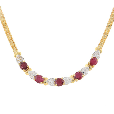 2.72ct Ruby & Diamond 18ct Gold Necklace