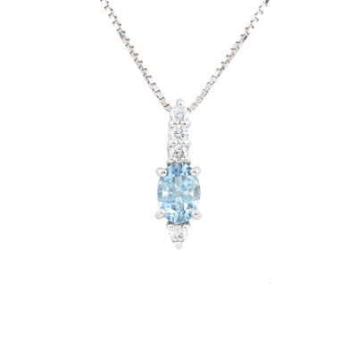 0.75ct Aquamarine and Diamond Pendant