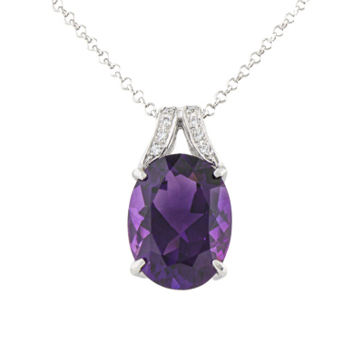 8.64ct Amethyst & Diamond Pendant