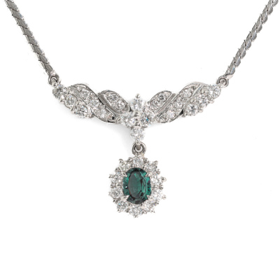 0.27ct Alexandrite & Diamond Necklace
