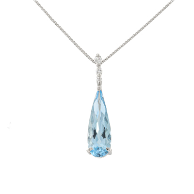 1.98ct Aquamarine & Diamond Pendant
