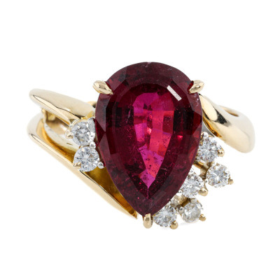 5.16ct Rubellite & Diamond Ring