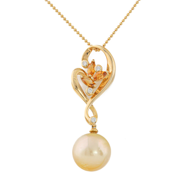 12.6mm Golden South Sea Pearl Pendant