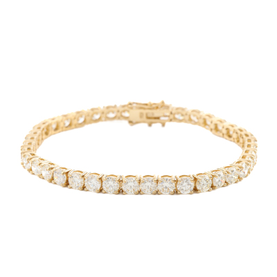 12.05ct Round Diamond Tennis Gold Bracelet