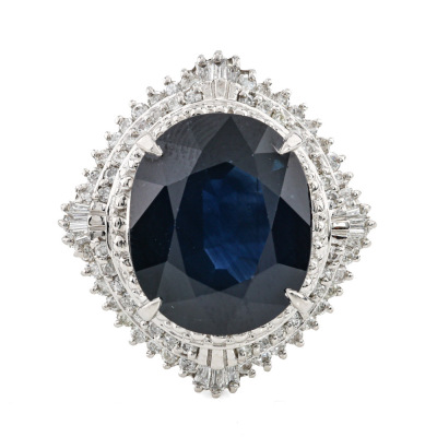 11.16ct Sapphire & Diamond Ring