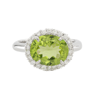 2.40ct Peridot & Diamond Platinum Ring