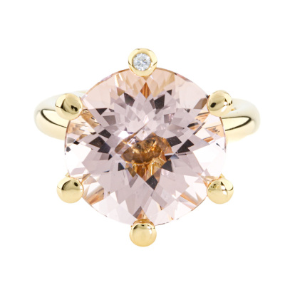 8.69ct Morganite & Diamond 18ct Gold Ring