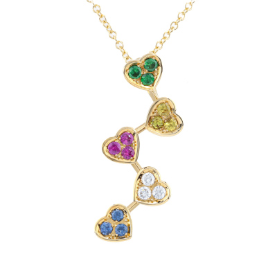 Multicolour Sapphire & Diamond Pendant