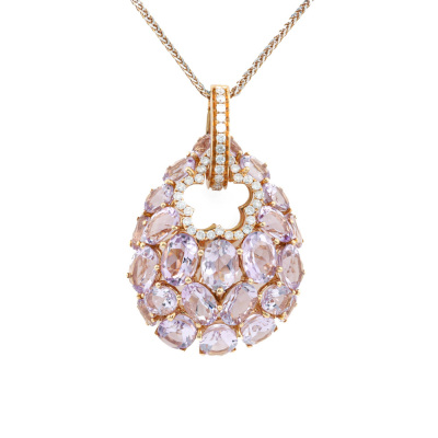 9.86ct Amethyst & Diamond Enhancer Pendant