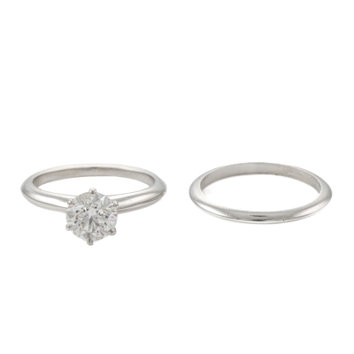 1.11ct Tiffany & Co Engagement Ring Set G VS1