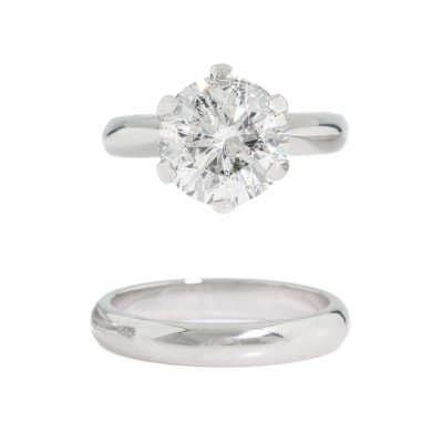 3.22ct Diamond Engagement Ring Set H Colour