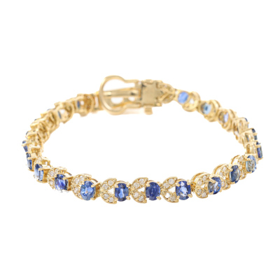 7.79ct Sapphire & 1.00ct Diamond Bracelet