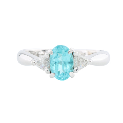 0.91ct Brazilian Paraiba & Diamond Ring GIA