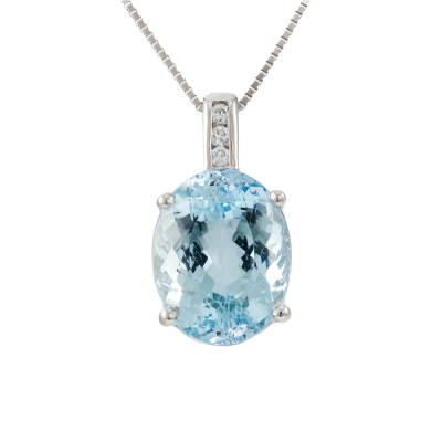6.77ct Aquamarine & Diamond Pendant