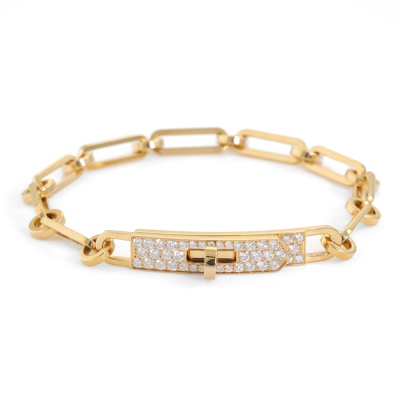 Hermes Kelly Chaine Diamond Bracelet