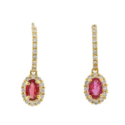 0.49ct Ruby & Diamond Earrings