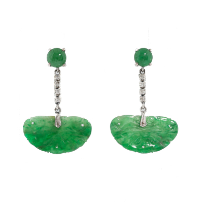 Jade & Diamond Earrings