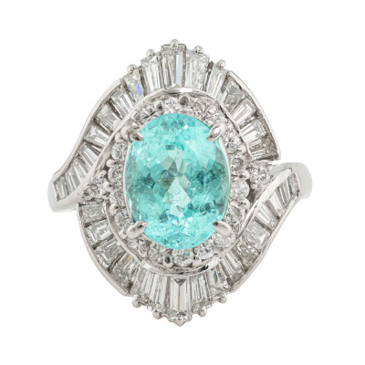 1.92ct Paraiba Tourmaline & 1.43ct Diamond Ring