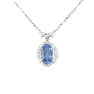 2.82ct Sapphire & Diamond Pendant