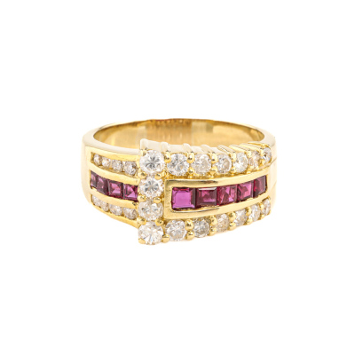 0.93ct Ruby and Diamond Ring
