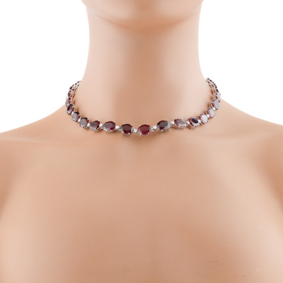 108.26ct Rhodolite Garnet & Diamond Necklace
