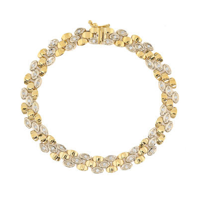 0.46ct Diamond 2 Tone 18ct Gold Bracelet 19.9g