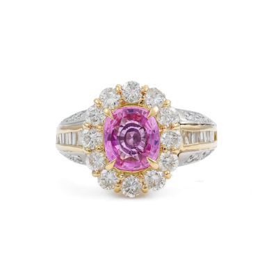 1.75ct Pink Sapphire & 1.67ct Diamond Ring