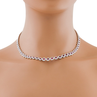 6.95ct Ruby & 6.25ct Diamond Necklace