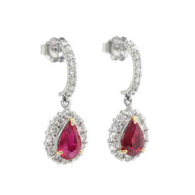 1.98ct Pigeons Blood Burmese Ruby Earrings*