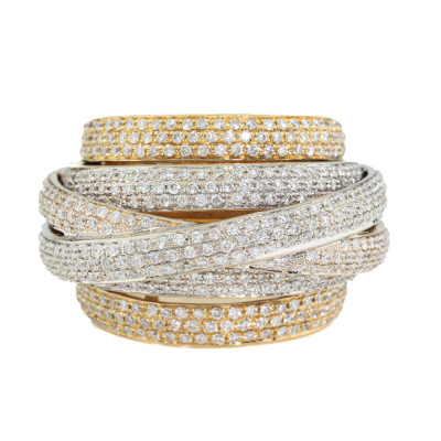3.25ct Diamond 2 Toned 18ct Gold Ring 18.6g*