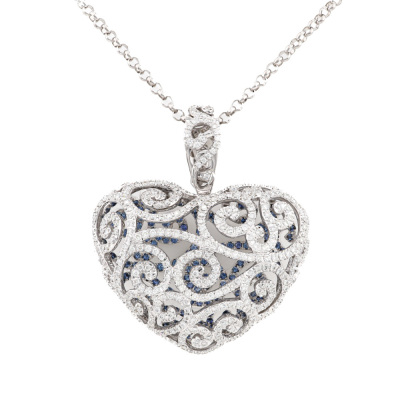 2.30ct Diamond & 1.40ct Sapphire Pendant 18ct Gold