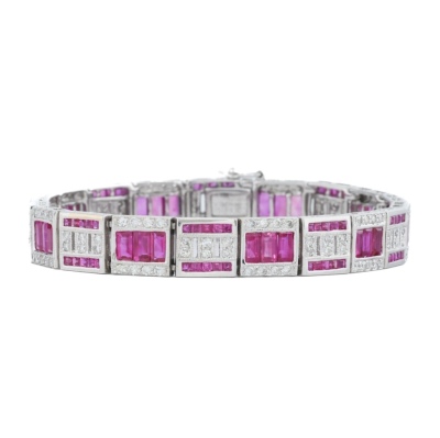 9.90ct Ruby & 1.90ct Diamond Bracelet
