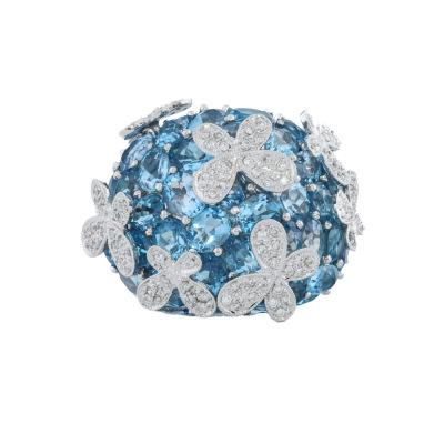 20.76ct Topaz & Diamond Butterfly Ring