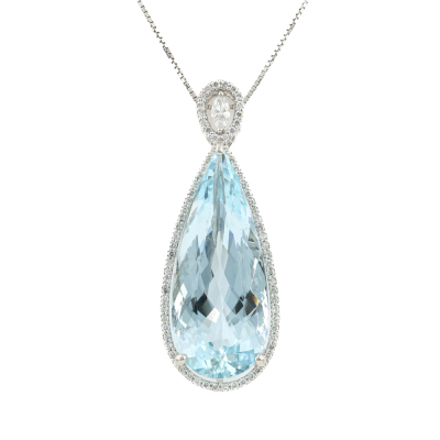 20.01ct Aquamarine & Diamond Pendant