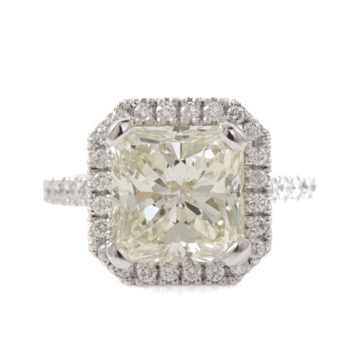 4.03ct Centre Diamond Halo Ring GIA L SI2