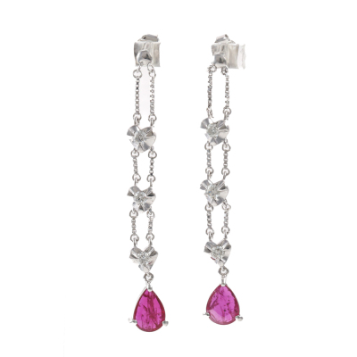 2.16ct Ruby & 0.52ct Diamond Earrings*