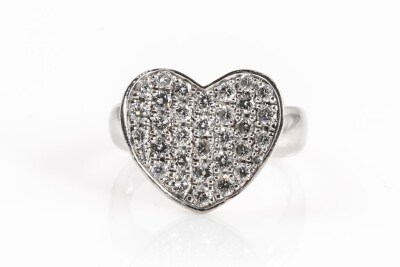 1.07ct Diamond Heart Ring 18ct white gold*