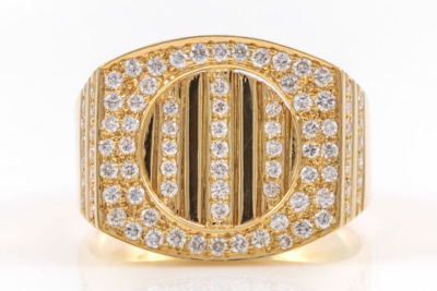 Diamond 0.82ct Mens Ring 18ct gold 9.6g*