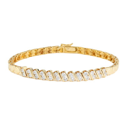 1.04ct Diamond bracelet 18ct Yellow Gold*